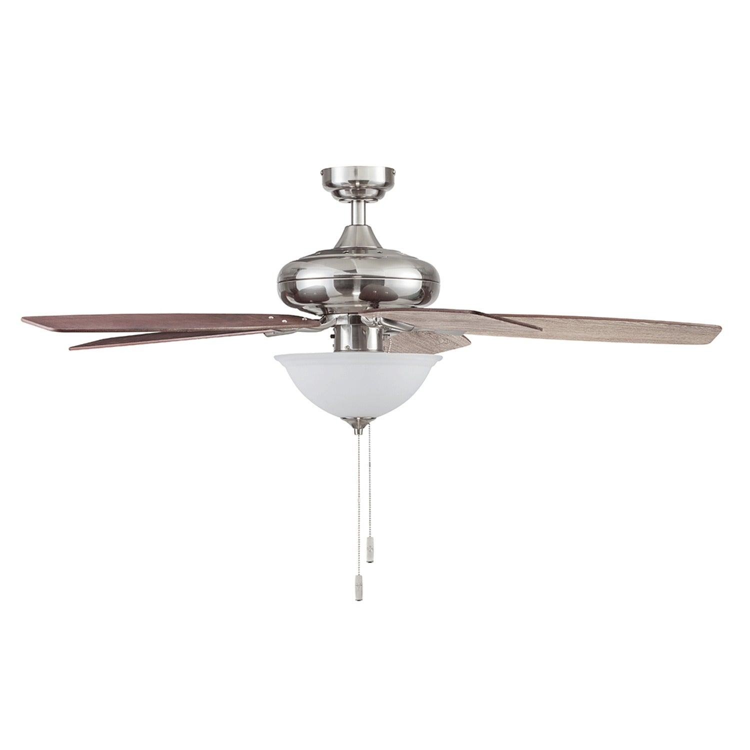 Prominence Home Ventilador de Techo de 52" con Luz y 5 Aspas Reversibles con Control de Cadena, Modelo Cannes 51595 - LuzDeco