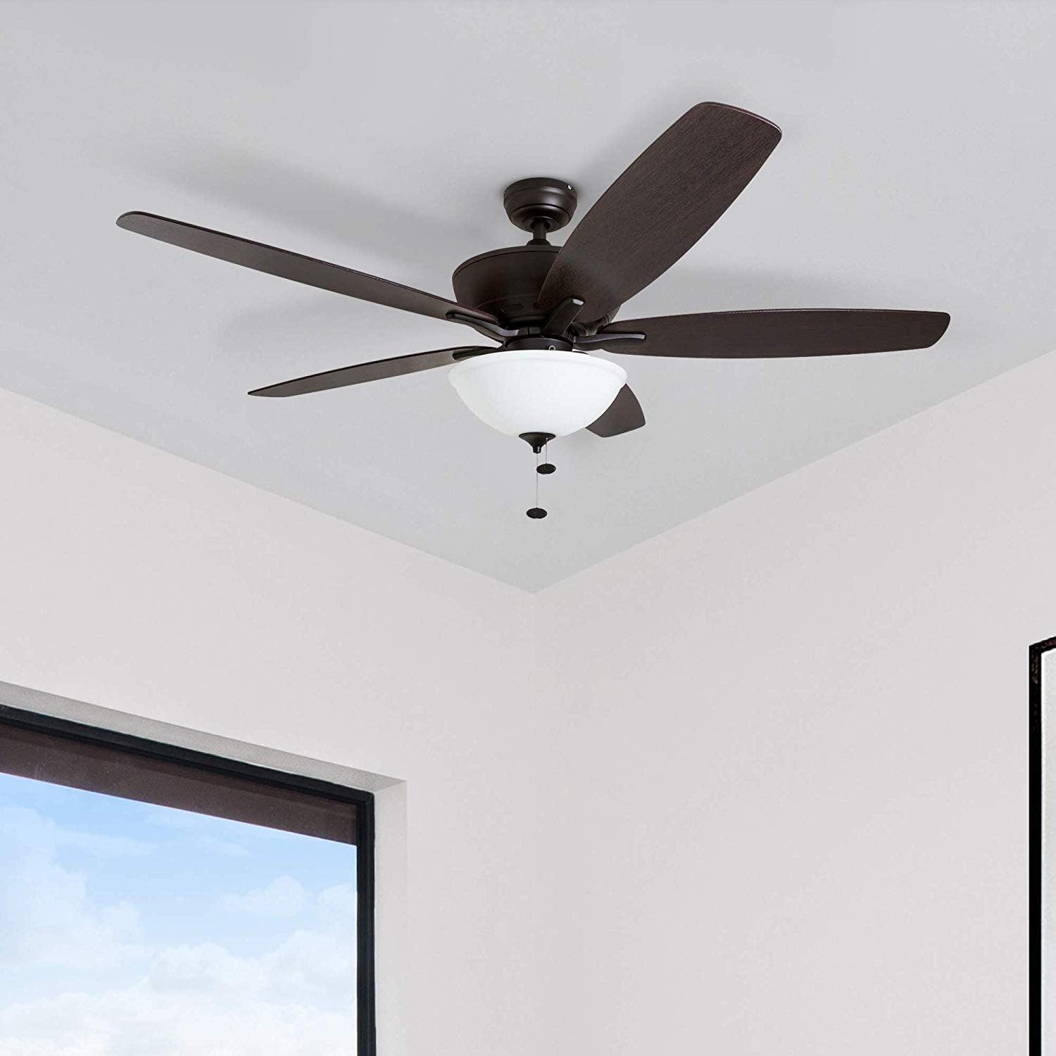 Prominence Home Ventilador de Techo de 60" con Luz y 5 Aspas Reversibles con Control de Cadena, Modelo Denon 51028 - LuzDeco