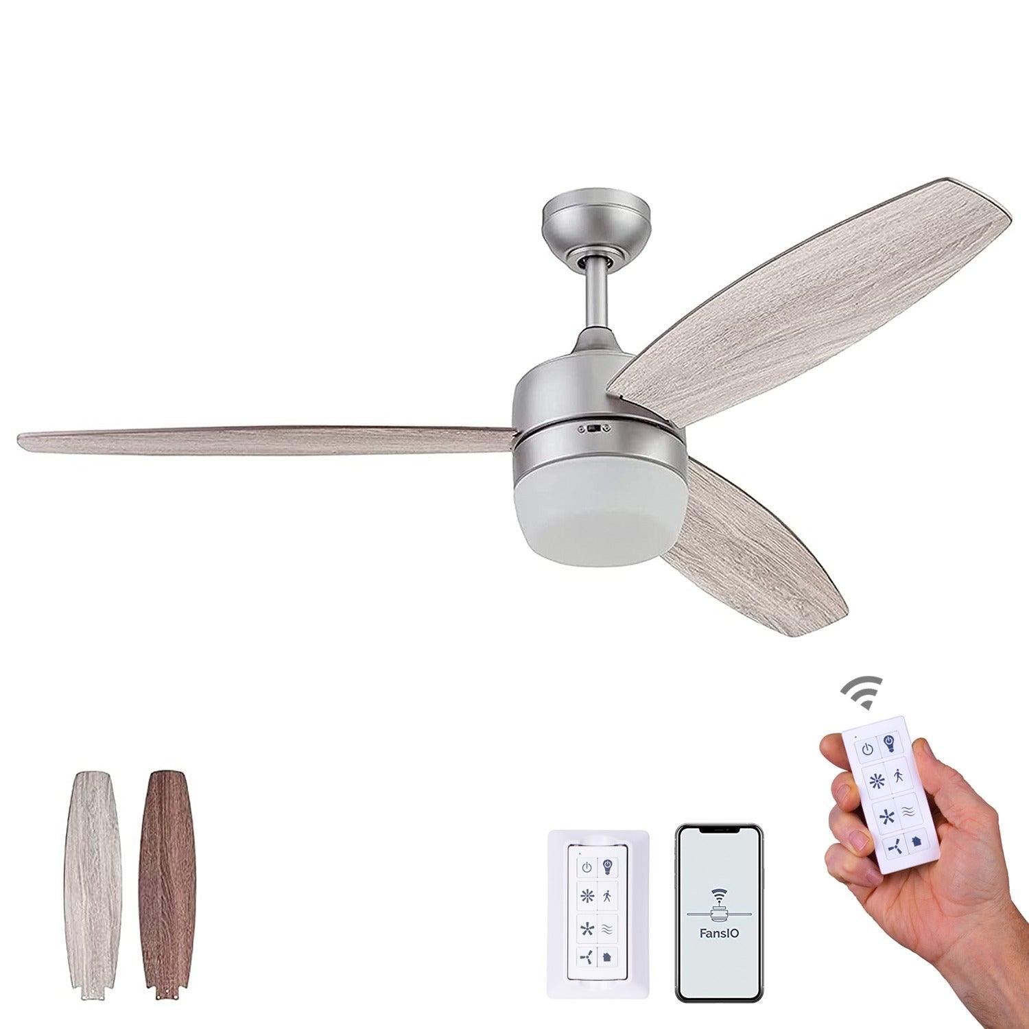 Prominence Home Ventilador de Techo Smart de 52" con Luz y 3 Aspas Reversibles con Control Remoto, Modelo Enoki 51642 - LuzDeco