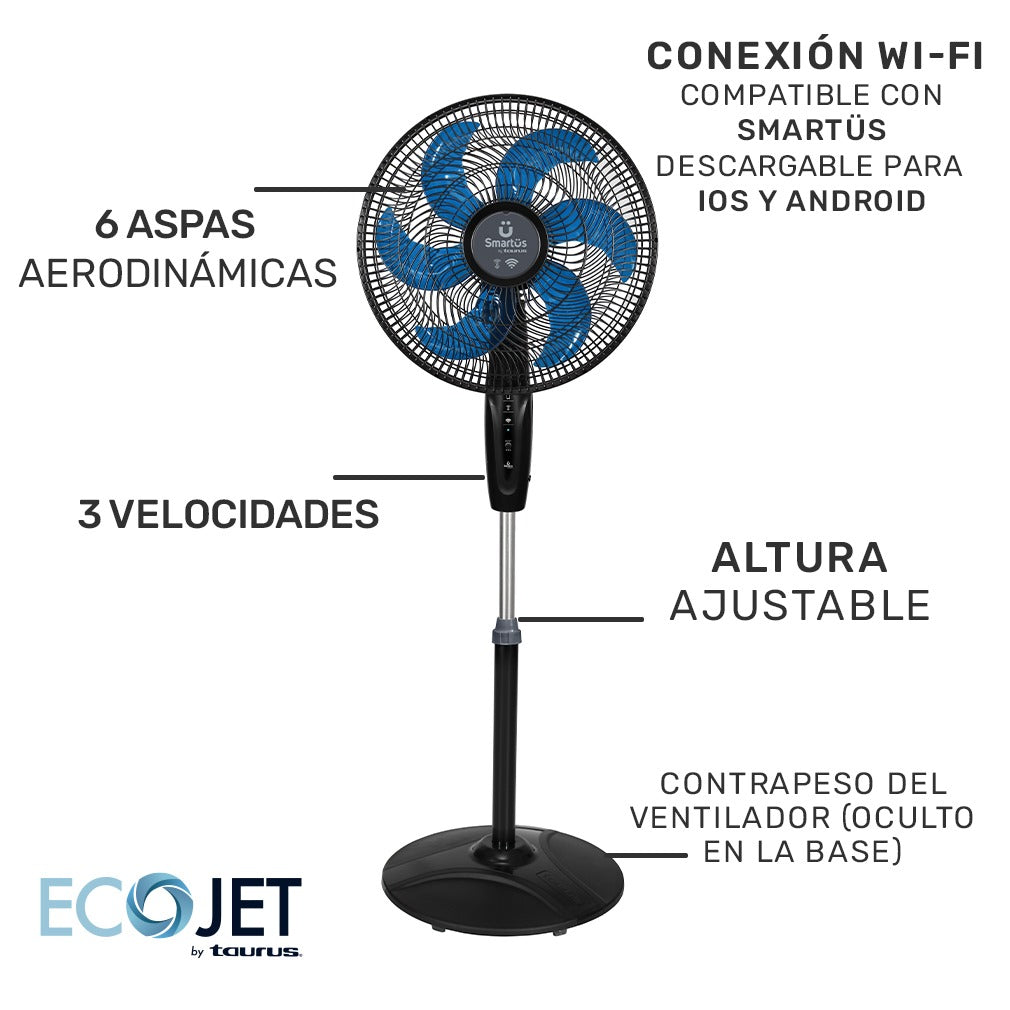 Taurus Ventilador Smart 2 en 1: Pedestal y Pared de 16" Compatible con Alexa, Modelo Magnüs M94412000