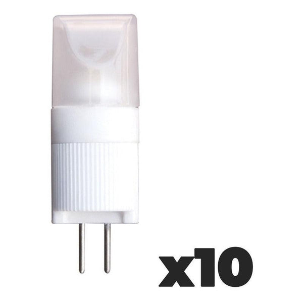 10 Focos LED | LED-G4 | 2W | G4 | Luz Cálida 3000K / Luz Fría 6500K | Tipo Pellizco