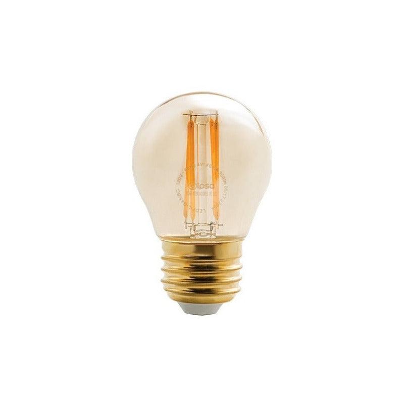 2 Focos LED | LEDFIL-G45 | 4W | Base Estándar E26 | Luz Cálida 3000K - LuzDeco