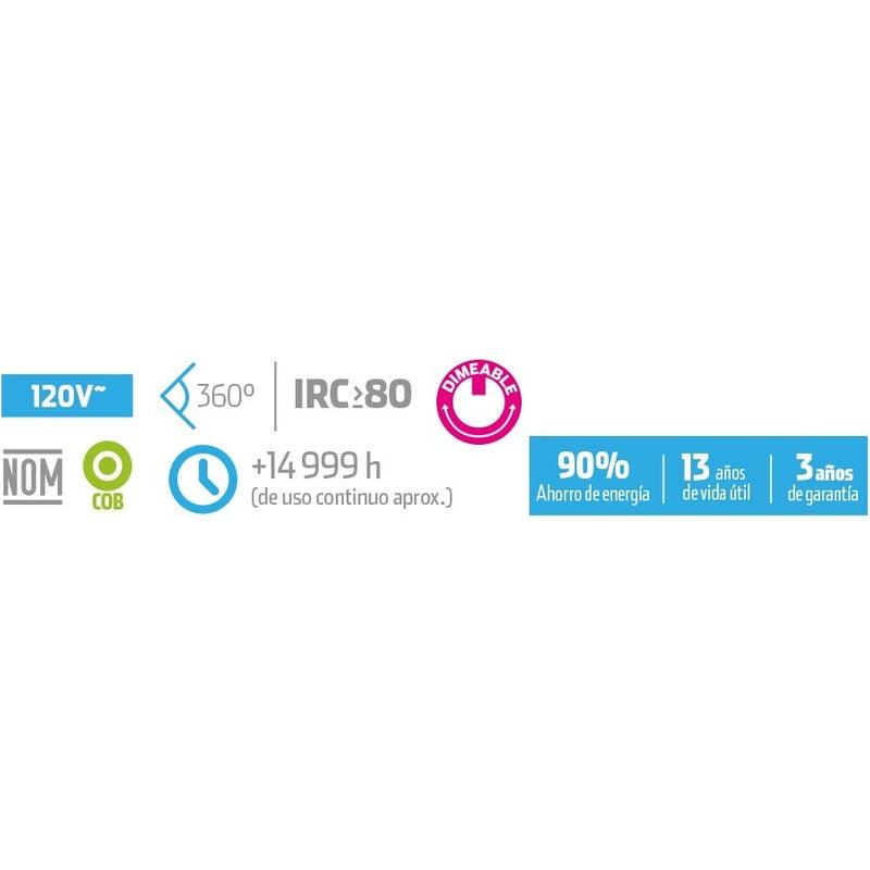 4 Focos LED | LEDFIL-G45 | 4W | Base Estándar E26 | Luz Cálida 3000K - LuzDeco