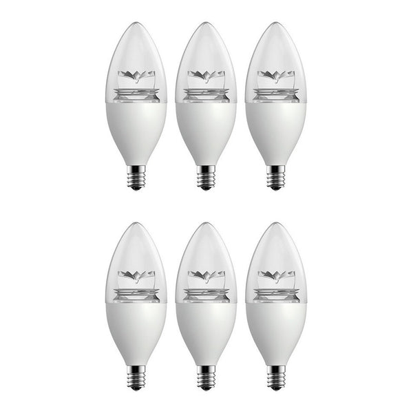 Pack de 6 Focos LED Tipo Vela Estevez E81122-06*6 - Luz Cálida 2700K, Base E12, 6W - LuzDeco