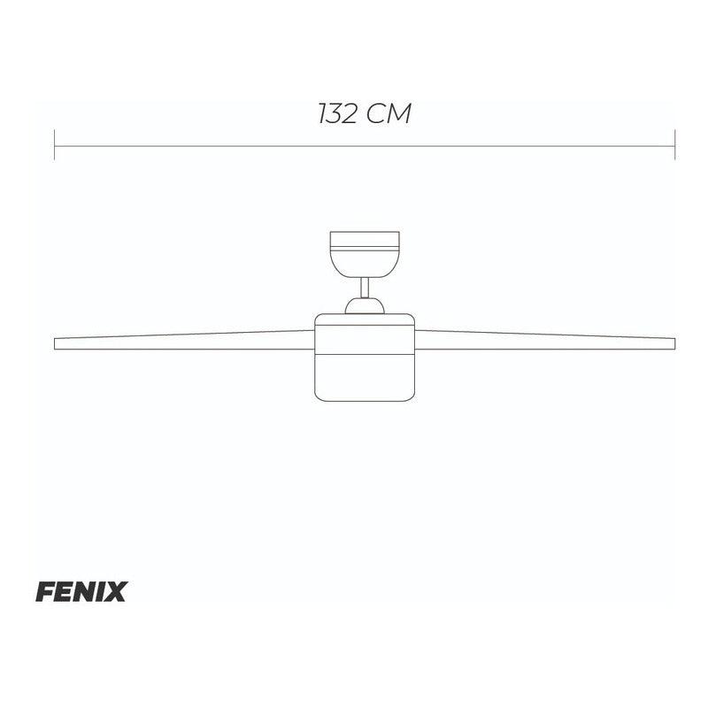 Coolfan Ventilador de Techo de 52'' para Interior y Exterior con Luz, Control de Cadena y 3 Aspas, Modelo Fénix 43604 - LuzDeco