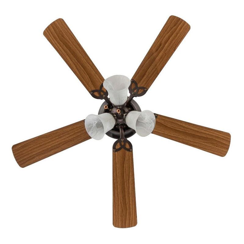 Coolfan Ventilador de Techo de Madera de 42'' con Luz y 5 Aspas Reversibles con Control de Cadena, Modelo Brisa 45201 - LuzDeco