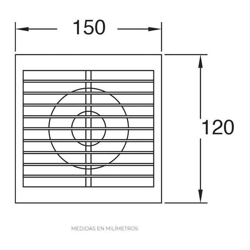 Extractor de Aire | 2504 | 4 pulgadas | Baño / Cocina | Pared / Techo | Rejilla Frontal - LuzDeco