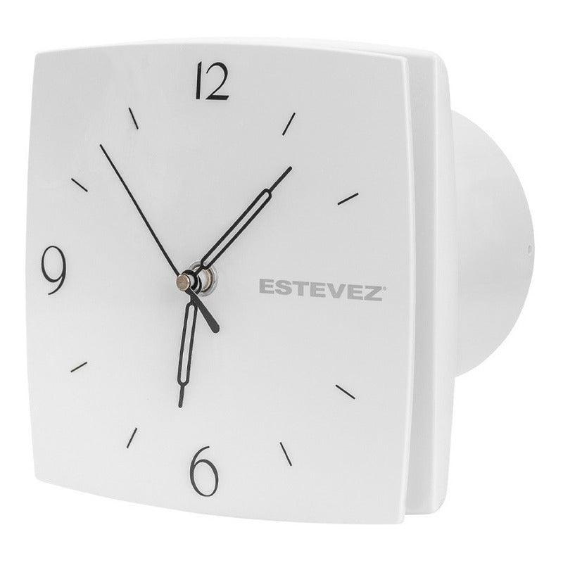  Extractor de Baño 4" Estevez 3804: Reloj, Bajo Ruido, Ideal Baños Pequeños- LuzDeco- LuzDeco