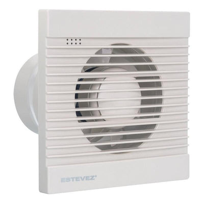 Estevez Extractor de Aire de 5" con Reja Atirretorno, Para Baño / Cocina, Pared / Ventana, Modelo 1205-BL(eco)