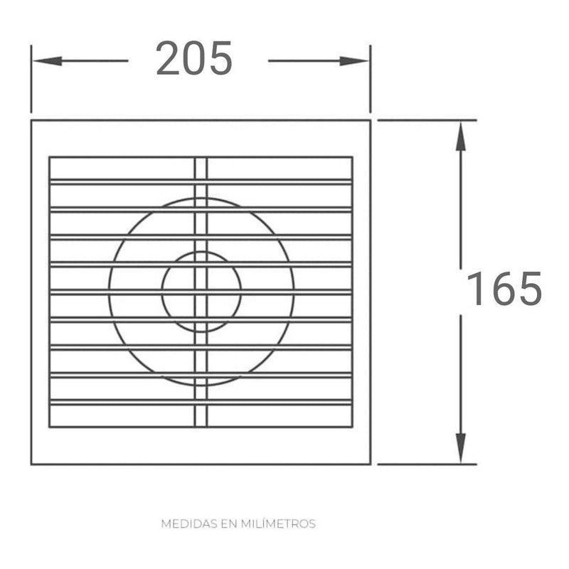 Extractor de Aire | 2506 | 6 pulgadas | Baño / Cocina | Pared / Techo | Rejilla Frontal - LuzDeco