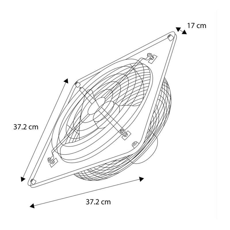 Extractor Industrial Estevez 1812(eco) 12" | Reja Antirretorno | Bajo Ruido | Pared- LuzDeco