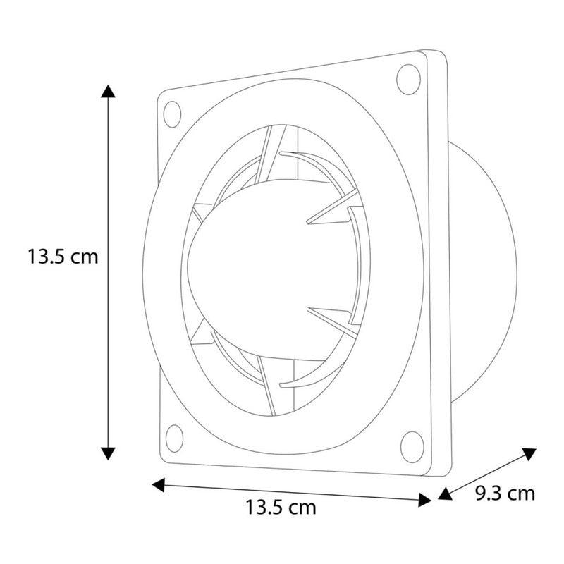 Extractor de Aire Silencioso Estevez 3004-BL | 4" | Baño y Cocina | Montaje Pared - LuzDeco