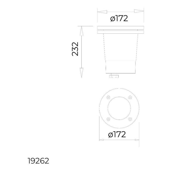 Lámpara Exterior LED Estevez 60W | Modelo 19262 | Empotrable en Suelo Blando | E26 PAR38 - LuzDeco