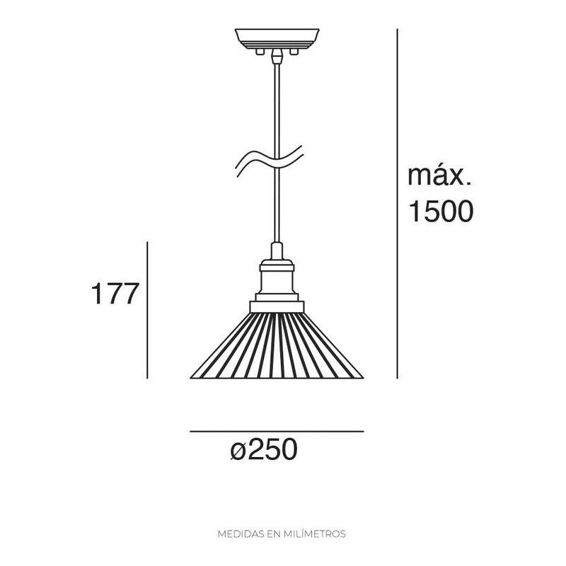 Lámpara Colgante | EDE-0185 | 60W | Altura Regulable | Entrada Foco E26 - LuzDeco