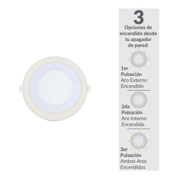  Lámpara LED Empotrable con Doble Aro de Luz Estevez 39713-0 - 9W - Diseño Moderno- LuzDeco