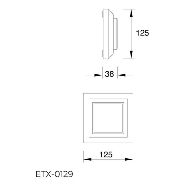  Lámpara Exterior LED Sobreponer Pared 3 Tapas Estevez ETX-0129-NEG - Luz Cálida 3000K - IP65 - LuzDeco