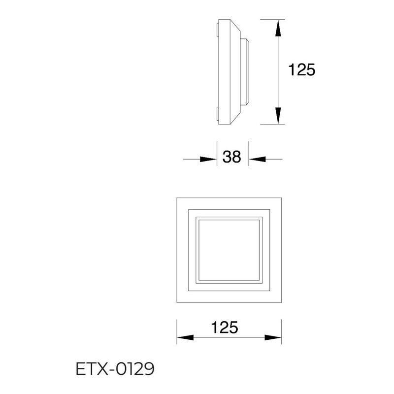  Lámpara Exterior LED Sobreponer Pared 3 Tapas Estevez ETX-0129-NEG - Luz Cálida 3000K - IP65 - LuzDeco