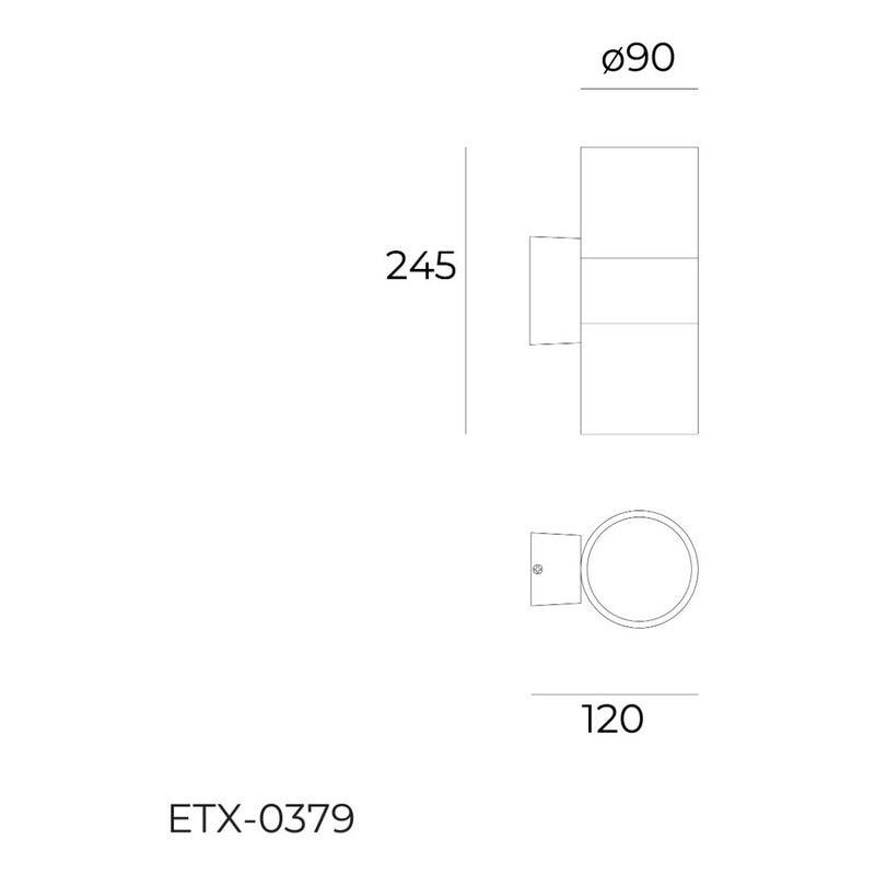 Lámpara Led Pared Doble Luz Cálida Arbotante Estevez Orion - LuzDeco