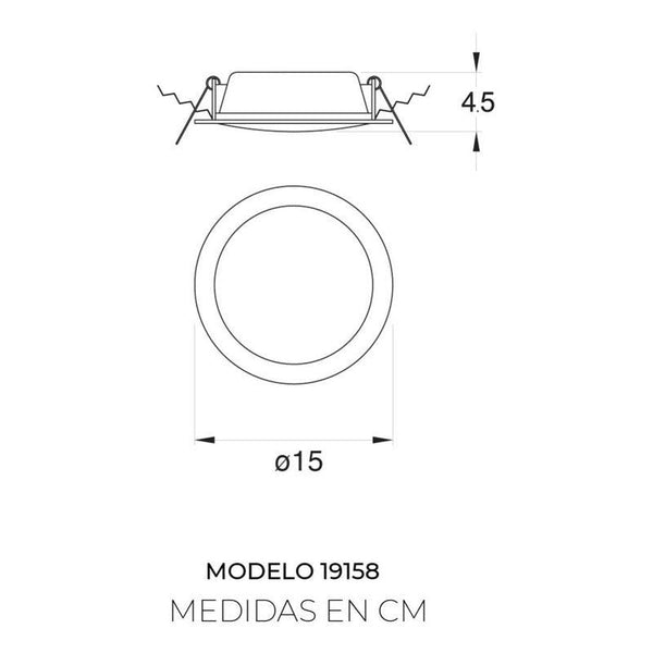 Lámpara LED Empotrable Estevez 19158-0-CW 12W | Luz Cálida/Fría | 90°- LuzDeco