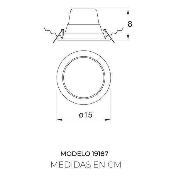 Lámpara Led | 19187 | 12W | Empotrar Techo | Luz Cálida 3000K / Luz Fría 6000K - LuzDeco