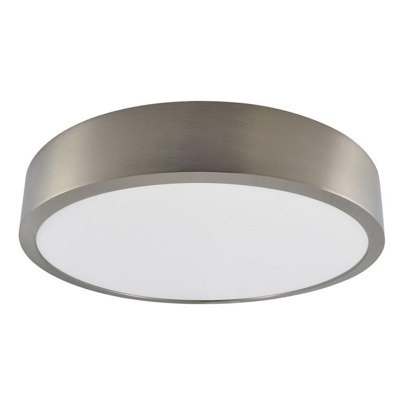 Lámpara Led Sobreponer Estevez Drum 12w Aluminio Níquel - LuzDeco