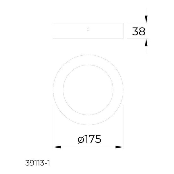 Lámpara LED Sobreponer Drum 12W Estevez 39113-1-CW - Luz Cálida/Neutra/Fría - Diseño Moderno
 - LuzDeco