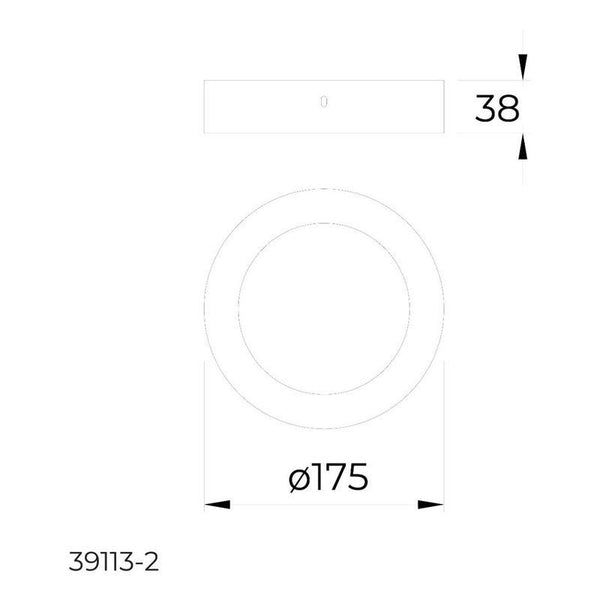 Lámpara LED Sobreponer Drum 12W Estevez 39113-2-CW - Luz Cálida, Neutra o Fría - Diseño Moderno - LuzDeco