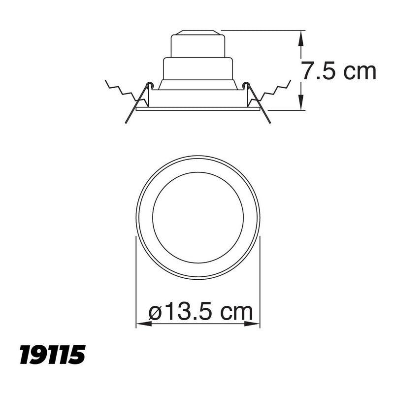 Lámpara Led | 19115 | 9W | Empotrar Techo | Luz Cálida 3000K / Luz Fría 6000K - LuzDeco