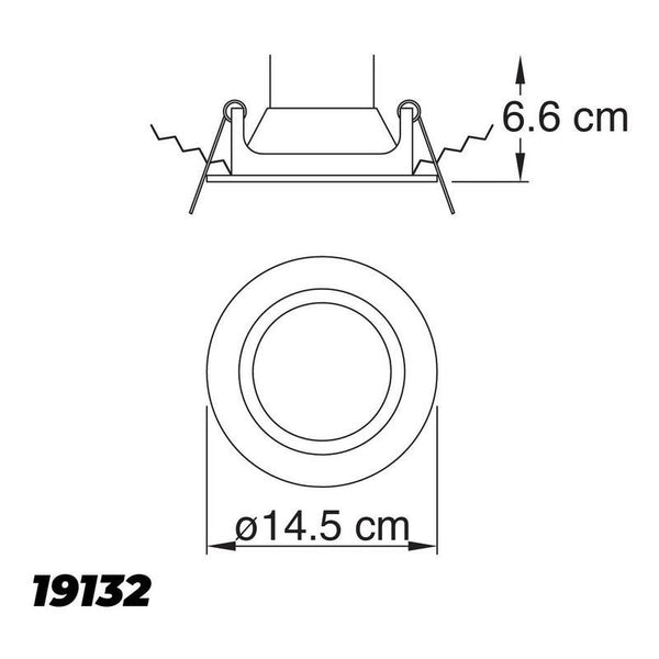 Lámpara LED Empotrable 9W | Luz Cálida/Fría | Ideal Baño y Cocina | Estevez 19132-0-CW - LuzDeco