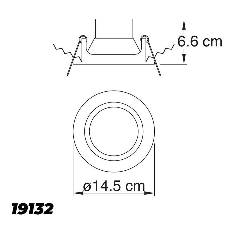 Lámpara LED Empotrable 9W | Luz Cálida/Fría | Ideal Baño y Cocina | Estevez 19132-0-CW - LuzDeco