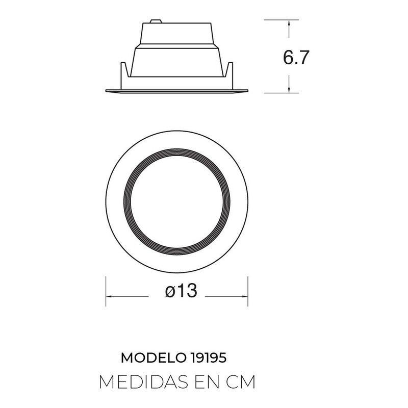 Lámpara Led | 19195 | 9W | Empotrar Techo | Luz Cálida 3000K / Luz Fría 6000K - LuzDeco