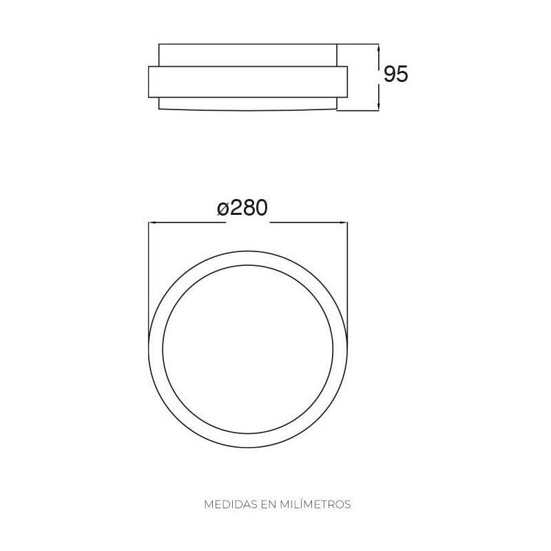 Lámpara Led | 19318 | 14W | Sobreponer Techo | Luz Neutra 4000K | Atenuable - LuzDeco