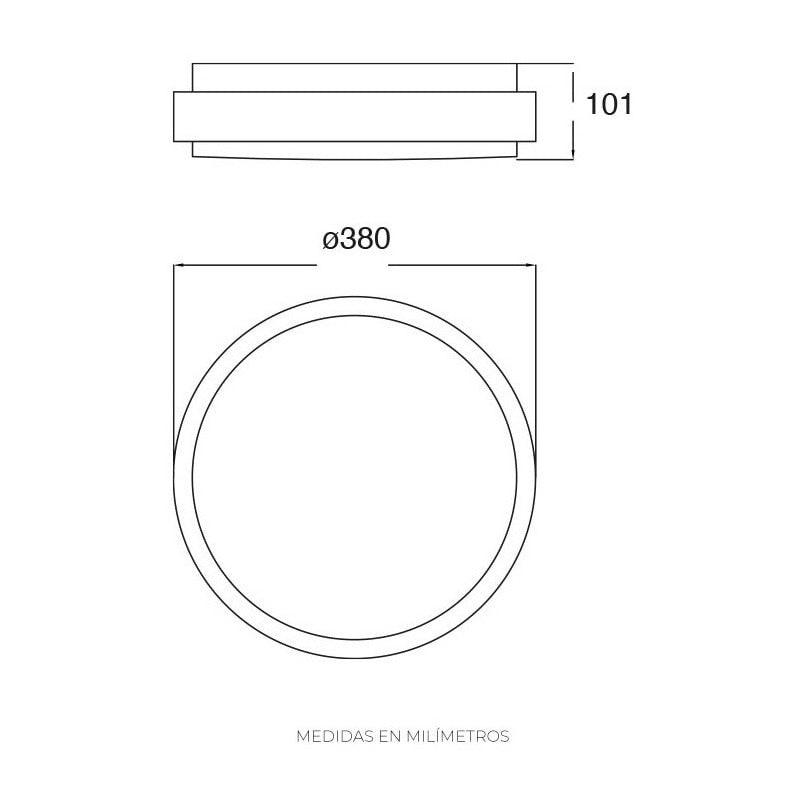 Lámpara Led | 19319 | 22W | Sobreponer Techo | Luz Neutra 4000K | Atenuable - LuzDeco