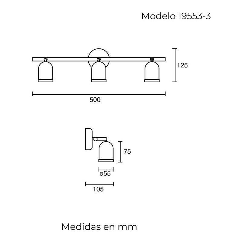 Lámpara LED Estevez 19553-3: Foco Orientable GU10, 21W, Techo, Moderno, Acero - LuzDeco