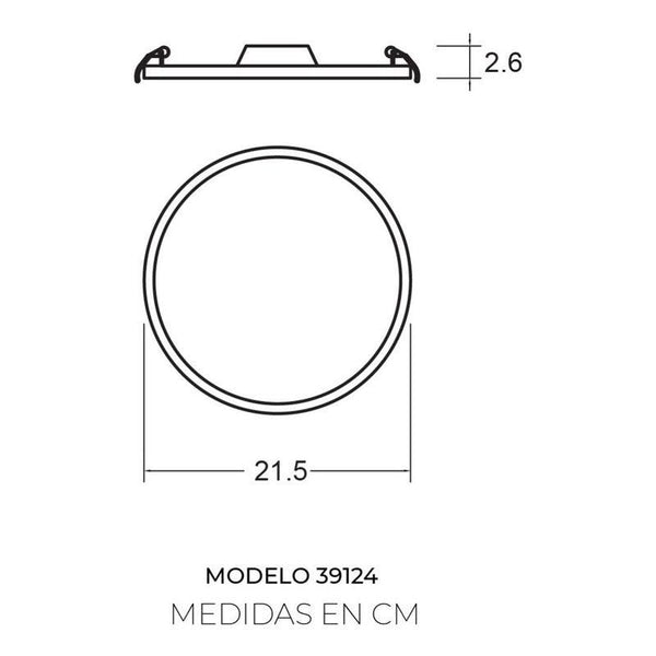 Lámpara Led | 39124 | 25W | Empotrar Techo | Luz Cálida 3000K / Luz Fría 6000K - LuzDeco