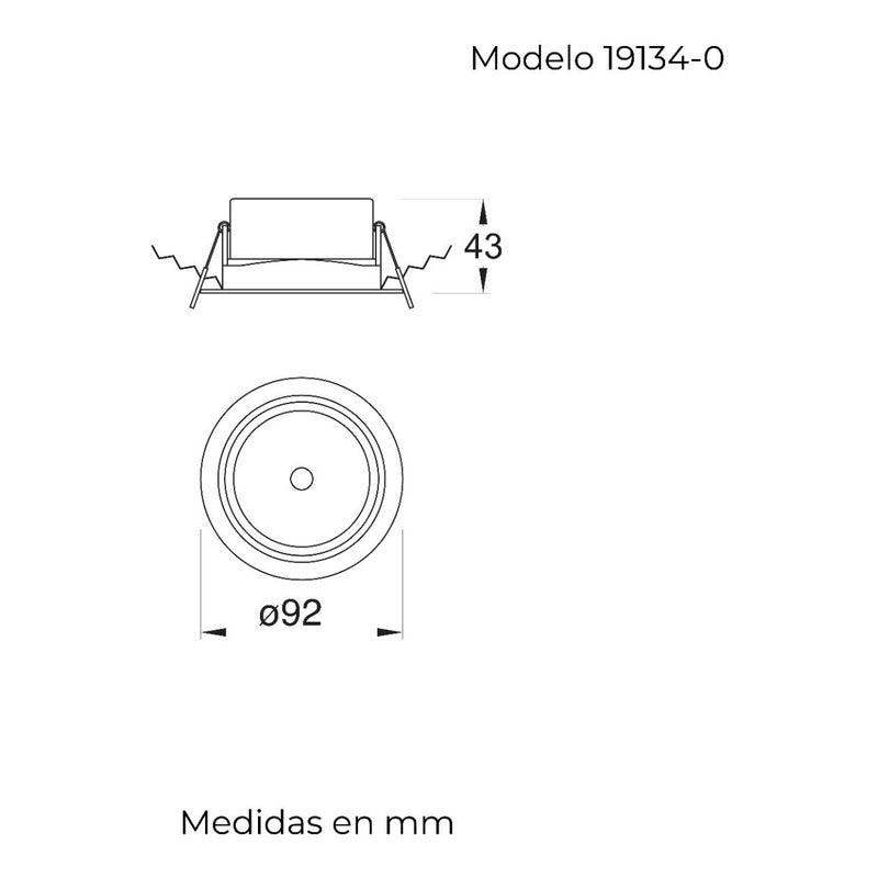 Lámpara Led | 19134 | 5W | Empotrar Techo | Luz Cálida 3000K | Orientable - LuzDeco