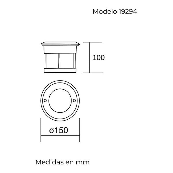 Lámpara LED Empotrable Exterior Estevez 19294 - Luz Cálida 3000K - Acero Inoxidable - IP67 - LuzDeco