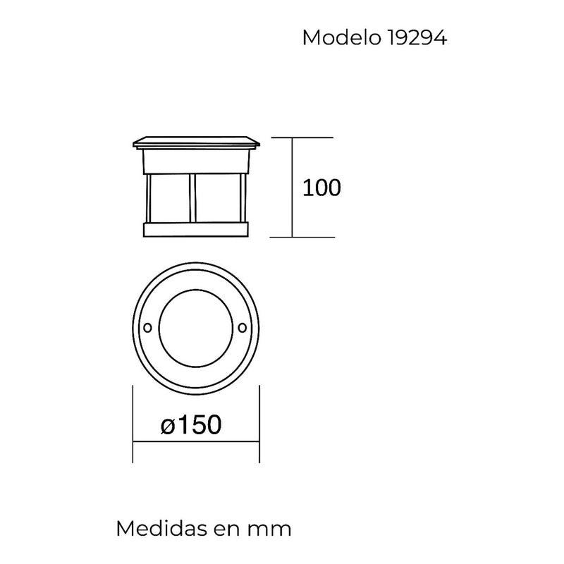 Lámpara LED Empotrable Exterior Estevez 19294 - Luz Cálida 3000K - Acero Inoxidable - IP67 - LuzDeco