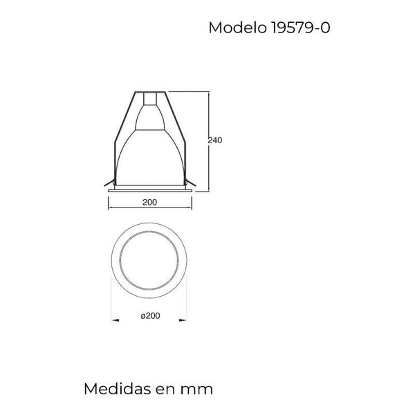 Foco LED Orientable Empotrable Techo Estevez 19579-0 - 8 pulgadas - E26 - Aluminio - LuzDeco
