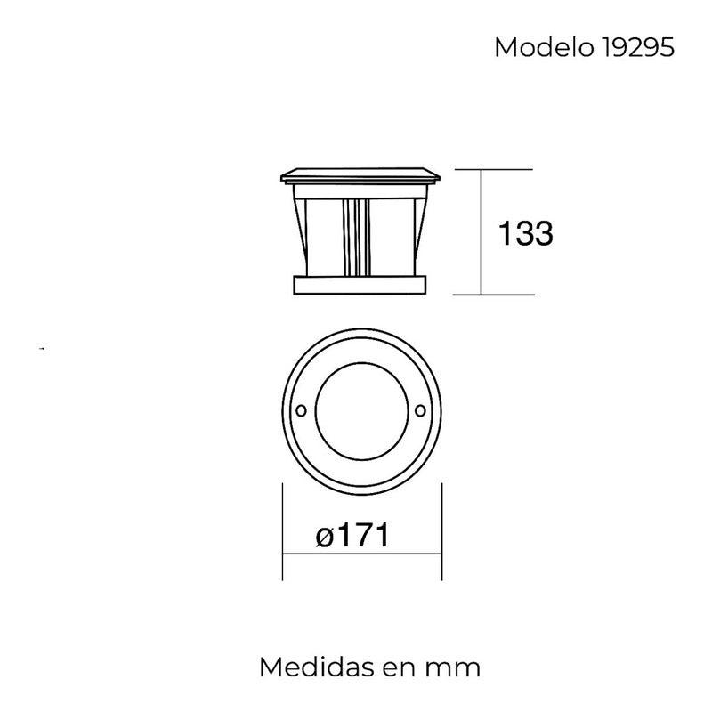 Lámpara Led | 19295 | 9W | Empotrar Piso | Luz Cálida 3000K | Apta para Exteriores - LuzDeco