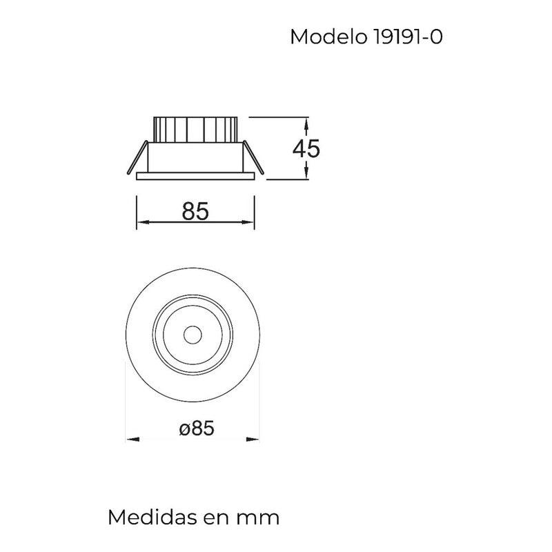 Lámpara Led | 19191 | 5W | Empotrar Techo | Luz Cálida 3000K | Orientable - LuzDeco