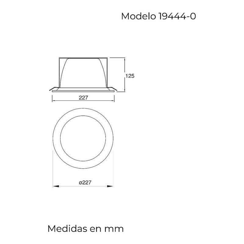 Lámpara Led | 19444 | 8 pulgadas | Empotrar Techo | 2 Entradas Foco E26 | Orientable - LuzDeco