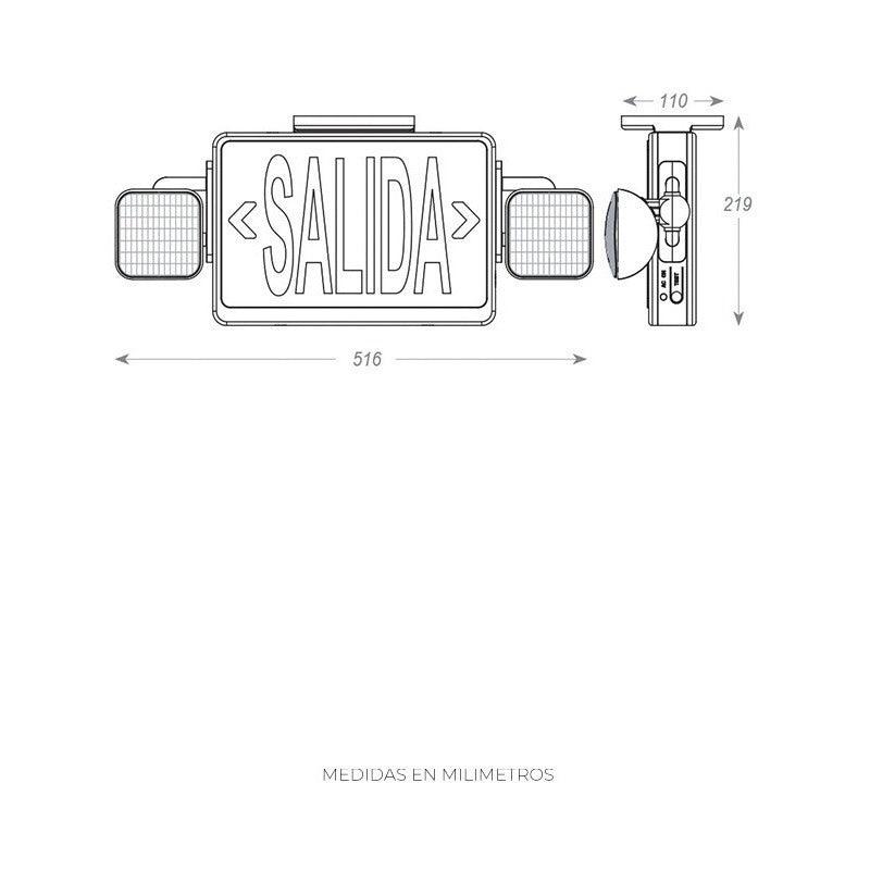 Lámpara LED | 5120 | Salida de Emergencia | Sobreponer Pared | Batería de Larga Vida - LuzDeco