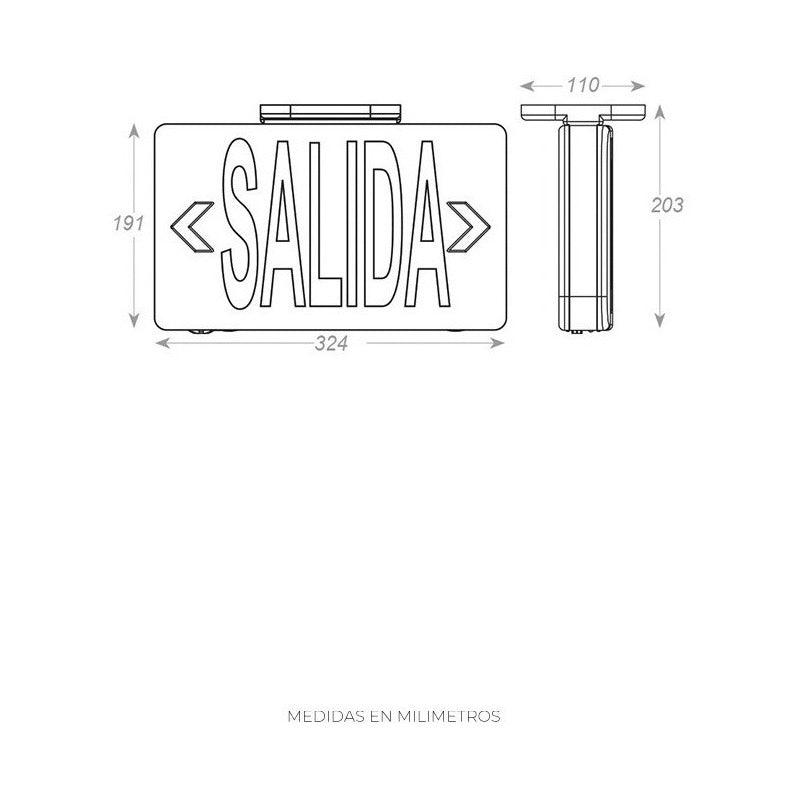 Lámpara LED | 5100 | Salida de Emergencia | Sobreponer Pared | Batería de Larga Vida - LuzDeco