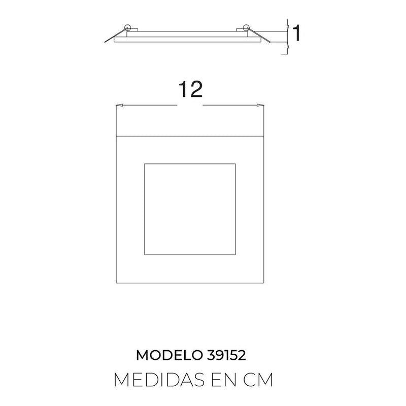  Lámpara LED Panel Cuadrado Estevez 6W - Luz Cálida/Fría Ajustable, Empotrable Techo, Modelo 39152-0-WW - LuzDeco