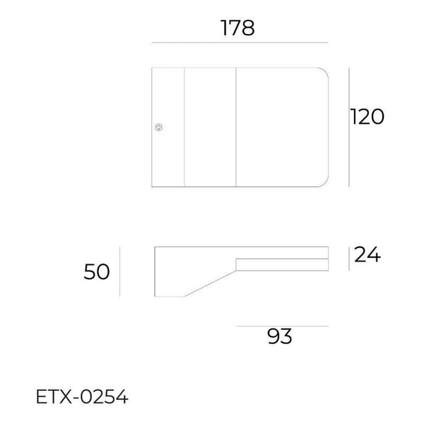  Lámpara Exterior LED Sobreponer Pared Serenate 7.6W Estevez ETX-0254-NEG - Luz Cálida 3000K - Diseño Moderno - LuzDeco
