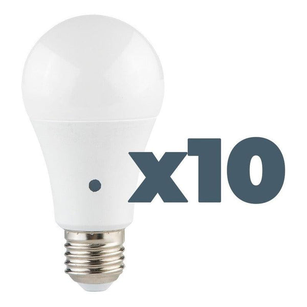 10 Focos LED | E81193 | 9W | Base Estándar E26 | Luz Cálida 2700K / Luz Fría 6500K | Fotocelda