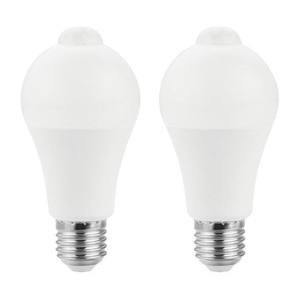 2 Focos LED | E81193 | 9W | Base Estándar E26 | Luz Cálida 2700K / Luz Fría 6500K | Fotocelda y Sensor de Movimiento - LuzDeco