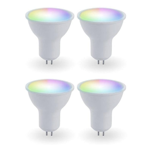 Focos LED Inteligentes GU5.3 MR16 Estevez ES-E81164-05-RGB*4 - RGB, Alexa, Google Home - Pack de 4 - LuzDeco