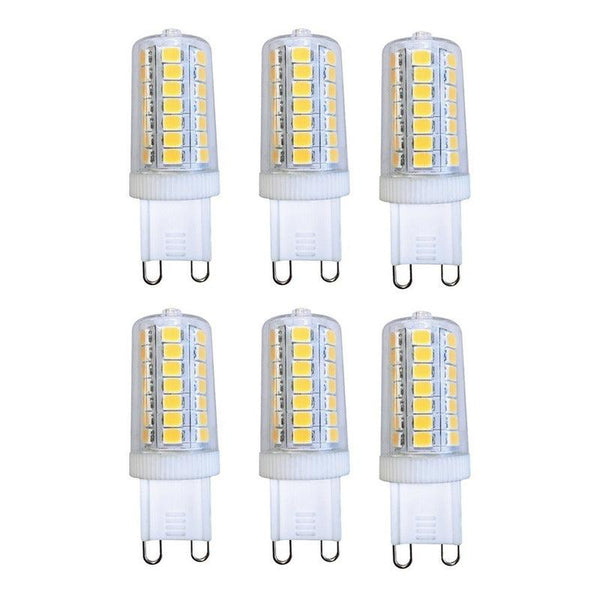 Pack de 6 Focos LED Pellizco Estevez E81091-03 - Luz Cálida 2700K, Base G9, 3W- LuzDeco